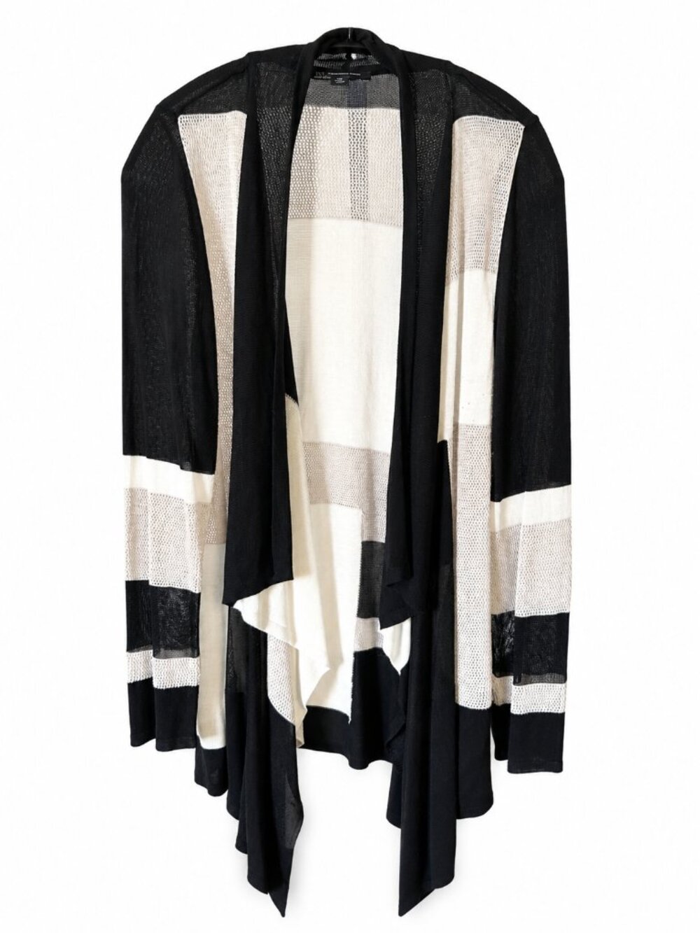 INC INTERNATIONAL CONCEPTS Colorblock Waterfall Open Front Cardigan Size MP - Picture 2 of 9
